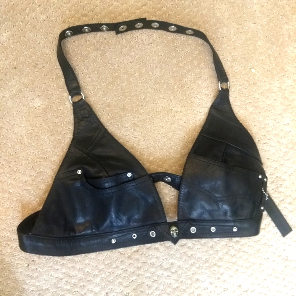 Jungle Tribe Billy Jean Leather Halter Top Bra